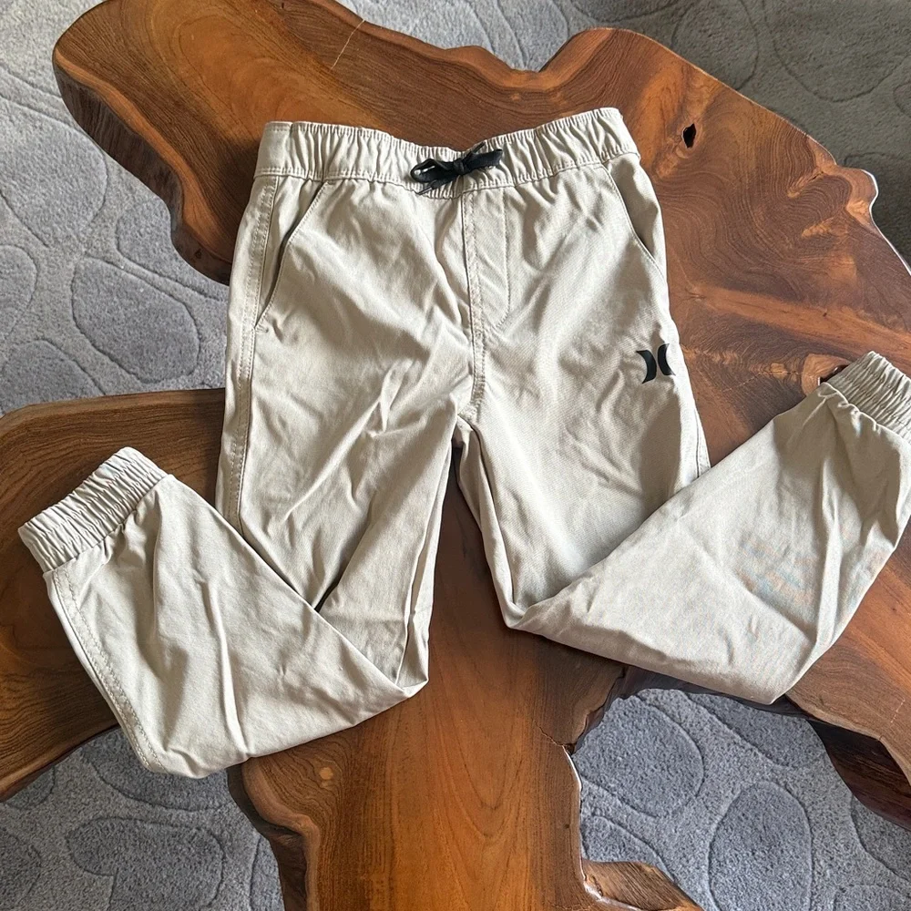 NWOT Hurley Tan Jogger Pants with Logo - Picture 3 of 7